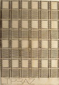 The N Scale Architect 30036 Z Scale Nansen Street Models Laser-Cut Self Stick Details -- Tie Bundles with Separator Webs pkg(12)
