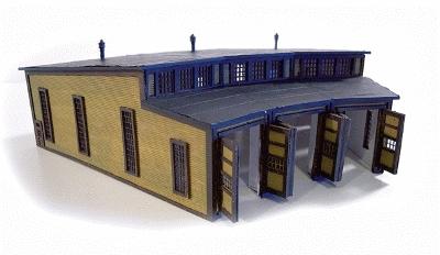 The N Scale Architect 30044 Z Scale Nansen Street Models - American 3-Stall Roundhouse -- Laser-Cut Wood Kit - 7 x 6 x 2" 17.8 x 15.2 x 5.1cm