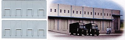The N Scale Architect 30046 Z Scale Low-Relief Concrete Warehouse - Resin Kit pkg(2) -- Background Wall with 4 Dock Doors - 3-1/2 x 3/4 x 1-1/2 8.9 x 1.9 x 3.8cm