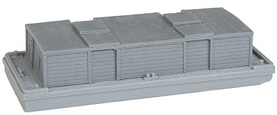 The N Scale Architect 30054 Z Scale Covered Barge w/Separate Cover - Kit (Resin) -- Barge: 4-1/2 x 1-3/4 x 1/4"; Cover: 3 x 1-3/4 x 1/2"