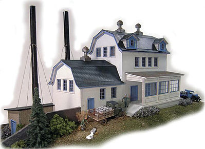 The N Scale Architect 40015 HO Scale Sheffield Farms Creamery -- Laser-Cut Wood Kit - 11-1/2 x 7-1/2 x 7-1/2" 29.2 x 19.1 x 19.1cm