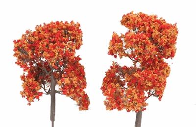 The N Scale Architect 60004 N Scale ForeGround(TM) Tree pkg(6) -- Fall Fiesta Orange