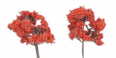The N Scale Architect 60502 Z Scale ForeGround(TM) Tree pkg(6) -- Fall Fiesta Red