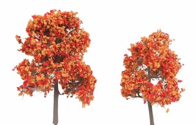 The N Scale Architect 60504 Z Scale ForeGround(TM) Tree pkg(6) -- Fall Fiesta Orange