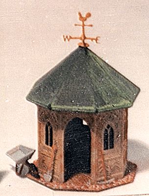 The N Scale Architect 90050 Z Scale Shire Scenes Garden Shed/Cottage - Kit (Etched Metal) -- With Garden Tools