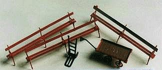 The N Scale Architect 96612 N Scale Shire Scenes Scenery Detail - Kit (Etched Metal) -- Plank Benches & Carts (8 Pieces)