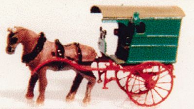 The N Scale Architect 96617 N Scale Shire Scenes Horse-Drawn Wagon w/Horse & Lamp Jewels - Kit (Etched Metal) -- 2-Wheel Delivery Van