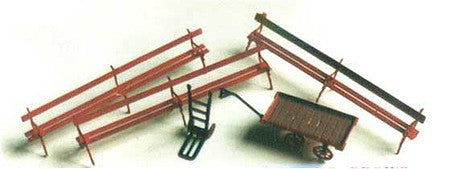 The N Scale Architect 96619 N Scale Three Seats, Wheel Barrow and Cart LMS-19V - Etched-Brass Kit