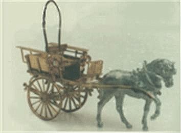 The N Scale Architect 96623 N Scale Shire Scenes Horse-Drawn Wagon w/Horse & Lamp Jewels - Kit (Etched Metal) -- Surrey Trap