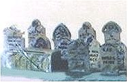 The N Scale Architect 96638 N Scale Shire Scenes Scenery Detail - Kit (Etched Metal) -- Grave Stones (Tombstones) & Crypts Set of 25
