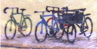 The N Scale Architect 96640 N Scale Shire Scenes Scenery Detail - Kit (Etched Metal) -- Bicycles pkg(8)