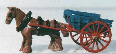 The N Scale Architect 96653 N Scale Shire Scenes Horse-Drawn Wagon w/Horse & Lamp Jewels - Kit (Etched Metal) -- Farmer's Cart