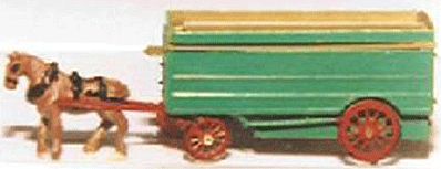The N Scale Architect 96656 N Scale Shire Scenes Horse-Drawn Wagon w/Horse & Lamp Jewels - Kit (Etched Metal) -- Furniture Van