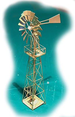The N Scale Architect 96707 N Scale Wind Mill Water Pump -- Etched-Brass Kit - 1/4 x 1/4 x 3" .6 x .6 x 7.6cm