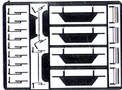Trainworx 201 N Scale EMD Diesel Cab Detail Set - Kit (Etched Stainless Steel) -- Wipers, Mirrors & Sunshades for 2 Locomotives