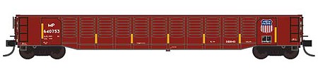 Trainworx 2520316 N Scale 52'6" Corrugated Gondola - Ready to Run -- Missouri Pacific 16 (Boxcar Red, UP Logo, yellow Conspicuity Marks)