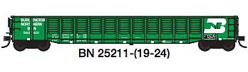 Trainworx 2521120 N Scale 52'6" Corrugated Gondola - Ready to Run -- Burlington Northern 2 (Cascade Green, white)