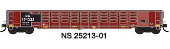 Trainworx 2521301 N Scale 52'6" Corrugated Gondola - Ready to Run -- Norfolk Southern 1 (ex-MP, Boxcar Red, Restenciled)