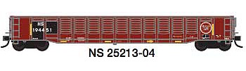 Trainworx 2521304 N Scale 52'6" Corrugated Gondola - Ready to Run -- Norfolk Southern 4 (ex-MP, Boxcar Red, Restenciled)