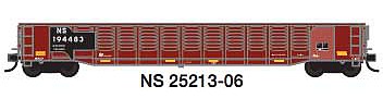 Trainworx 2521306 N Scale 52'6" Corrugated Gondola - Ready to Run -- Norfolk Southern 6 (ex-MP, Boxcar Red, Restenciled)