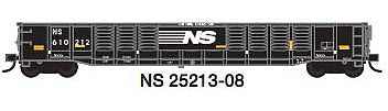 Trainworx 2521308 N Scale 52'6" Corrugated Gondola - Ready to Run -- Norfolk Southern 2 (ex-PC, black, white, yellow conspicuity marks)