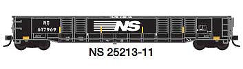 Trainworx 2521311 N Scale 52'6" Corrugated Gondola - Ready to Run -- Norfolk Southern 5 (ex-PC, black, white, yellow conspicuity marks)
