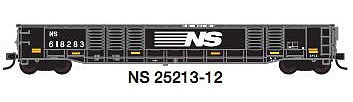Trainworx 2521312 N Scale 52'6" Corrugated Gondola - Ready to Run -- Norfolk Southern 6 (ex-PC, black, white, yellow conspicuity marks)
