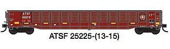 Trainworx 2522513 N Scale 52'6" Corrugated Gondola - Ready to Run -- Santa Fe 1 (Boxcar Red, yellow consicuity marks, Q Logo Version 1)