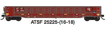 Trainworx 2522517 N Scale 52'6" Corrugated Gondola - Ready to Run -- Santa Fe 5 (Boxcar Red, yellow consicuity marks, Q Logo Version 2)