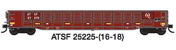 Trainworx 2522518 N Scale 52'6" Corrugated Gondola - Ready to Run -- Santa Fe 6 (Boxcar Red, yellow consicuity marks, Q Logo Version 2)