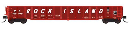 Trainworx 2524315 N Scale Thrall 52' 6" Steel Gondola - Ready to Run -- Rock Island 15 (Boxcar Red, Billboard Roadname Lettering)