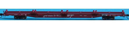 Trainworx 2842505 N Scale ATSF Class Ft-65 Flexi-Van Container Flatcar - Ready to Run -- Santa Fe #2 (Boxcar Red)