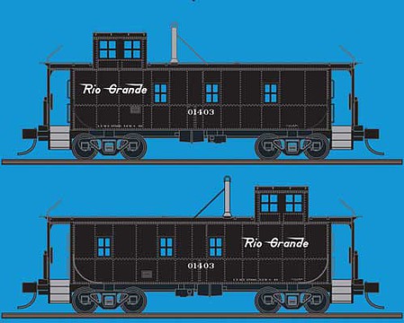 Trainworx 3140103 N Scale DRGW 1400-Series Steel Cupola Caboose - Ready to Run -- Denver & Rio Grande Western 01403 (black, Flying Grande Logo)