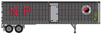 Trainworx 4023307 N Scale 40' Corrugated Van Trailer - Assembled -- Northern Pacific 20462