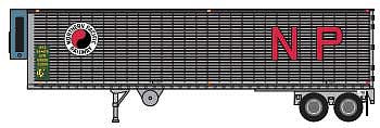 Trainworx 4023312 N Scale 40' Corrugated Reefer Trailer - Assembled -- Northern Pacific 50485