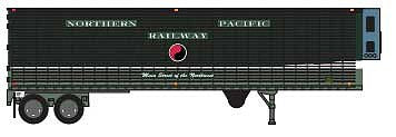 Trainworx 4023313 N Scale 40' Corrugated Reefer Trailer - Assembled -- Northern Pacific No Number (green)