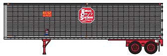 Trainworx 4026801 N Scale 40' Corrugated Van Trailer - Assembled -- Kansas City Southern 205028