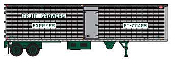 Trainworx 4026903 N Scale 40' Corrugated Reefer Trailer - Assembled -- Fruit Growers Express 711603