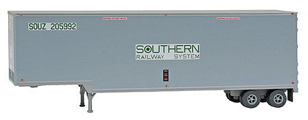 Trainworx 4033506 N Scale 40' Hi-Cube Drop-Frame Van Semi Trailer - Assembled -- Southern Railway SOUZ #205992 (gray, white, green Lettering)