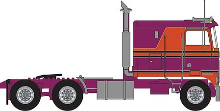Trainworx 41053 N Scale 1970s Kenworth K100 Salem Tractor w/VIT Flat-Top Sleeper Cab - Assembled -- Burgundy, Orange