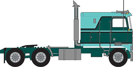 Trainworx 41054 N Scale 1970s Kenworth K100 Potomac Tractor w/VIT Flat-Top Sleeper Cab - Assembled -- Green