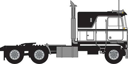 Trainworx 41055 N Scale 1970s Kenworth K100 Potomac Tractor w/VIT Flat-Top Sleeper Cab - Assembled -- Black, White