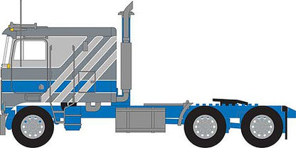 Trainworx 41057 N Scale 1970s Kenworth K100 Salem Tractor w/VIT Flat-Top Sleeper Cab - Assembled -- Gray, Blue