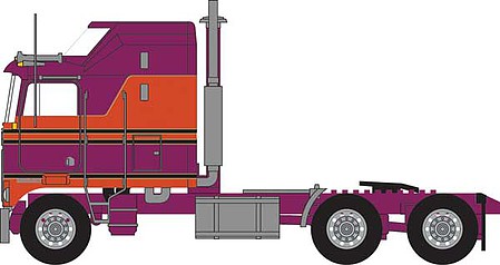 Trainworx 41063 N Scale 1970s Kenworth K100 Salem Tractor w/Aerodyne Sleeper Cab - Assembled -- Burgundy, Orange