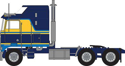 Trainworx 41066 N Scale 1970s Kenworth K100 Potomac Tractor w/Aerodyne Sleeper Cab - Assembled -- Blue, Yellow