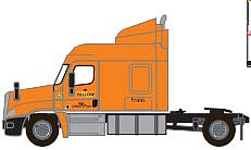 Trainworx 4258502 N Scale Freightliner Cascadia Mid-Roof Tractor - Assembled -- Yellow 1 (orange, yellow logo)