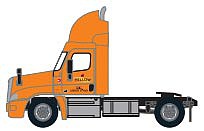 Trainworx 4258504 N Scale Freightliner Cascadia Raised-Roof 2-Axle Semi Tractor - Assembled -- Yellow 2(orange, yellow logo)