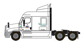 Trainworx 4259001 N Scale Freightliner Cascadia Mid-Roof Tractor - Assembled -- YRC Freight 1 (white, orange, blue)