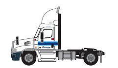 Trainworx 4259104 N Scale Freightliner Cascadia Raised-Roof 2-Axle Semi Tractor - Assembled -- Con-Way Freight 1 (white, blue)