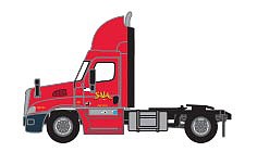 Trainworx 4259203 N Scale Freightliner Cascadia Raised-Roof 2-Axle Semi Tractor - Assembled -- Saia 3 (white, red)